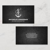 いかりアイコン |黒いテクスチャ 名刺 (正面/裏面)