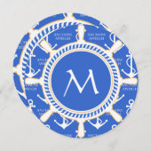 いかりアウエルセーリングテーマ沿岸パターン 招待状 (正面/裏面)