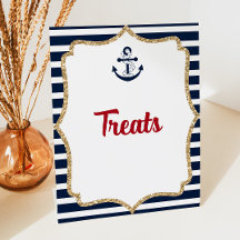 いかりアホイ航海のトリートテーブルパーティー標識