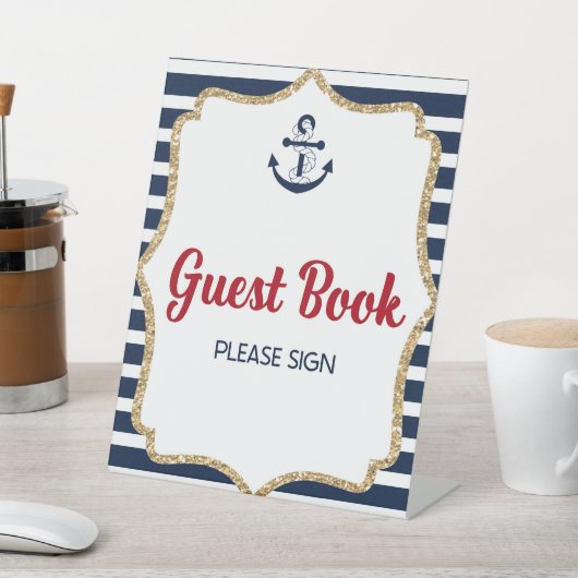 いかりアホ航海のイゲストブックテーブルパーティー標識 台座サイン (インサイチュ)