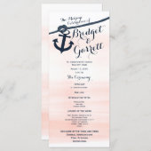 いかりアンドロープ赤面ネイビー結婚式 プログラム (正面/裏面)