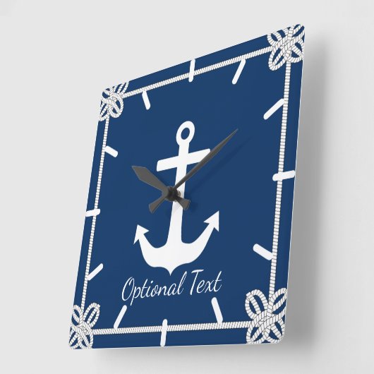 いかりインロープフレーム航海の スクエア壁時計 (傾斜)