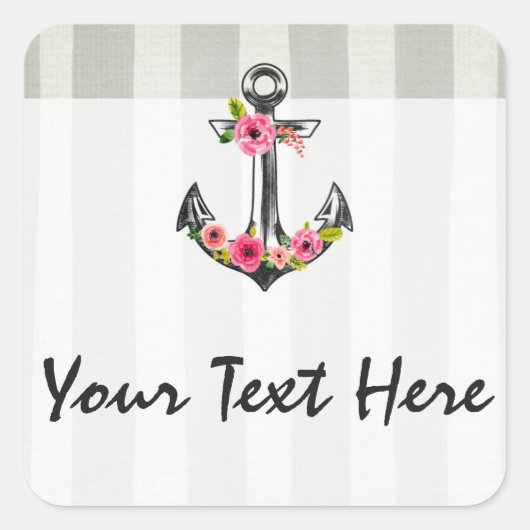 いかりウォータ航海のーカラーバラビーチブティック スクエアシール (正面)