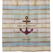 いかりウッ素朴ドボート名浴室 シャワーカーテン (正面)