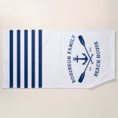 いかりオアーズファミリー航海のネームビーチハウスホワイト ビーチタオル (正面)