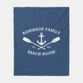 いかりオアーズファミリー航海のネームビーチレイクハウス フリースブランケット (正面)