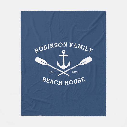 いかりオアーズファミリー航海のネームビーチレイクハウス フリースブランケット (正面)