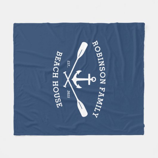 いかりオアーズファミリー航海のネームビーチレイクハウス フリースブランケット (正面(横))