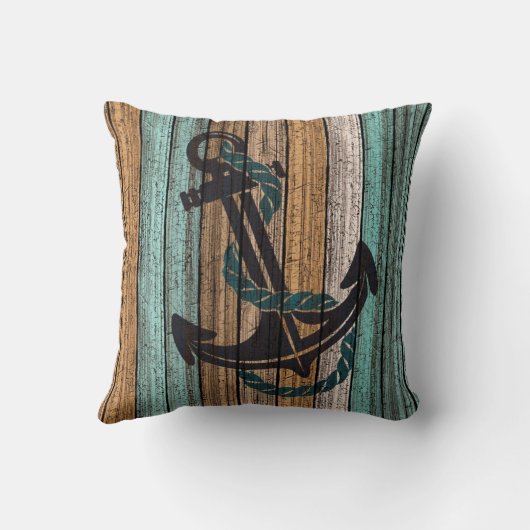 いかりオンアンティーク風化木板の模様 クッション (裏面)