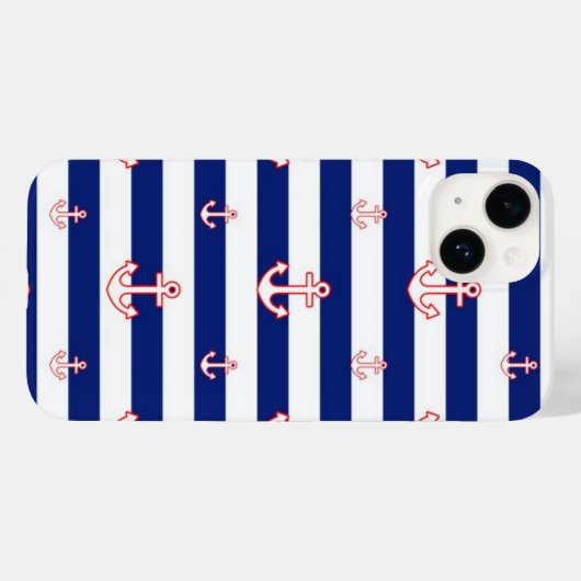 いかりオンブルーストライプスタイル Case-Mate iPhoneケース (裏面 (横))