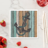 いかりオンヴィンテージ風化木板パターン スタンダードランチョンナプキン (インサイチュ)