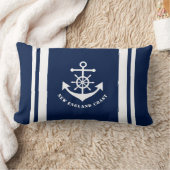 いかりオン航海のネイビーブルーランバーピロー ランバークッション (ブランケット)