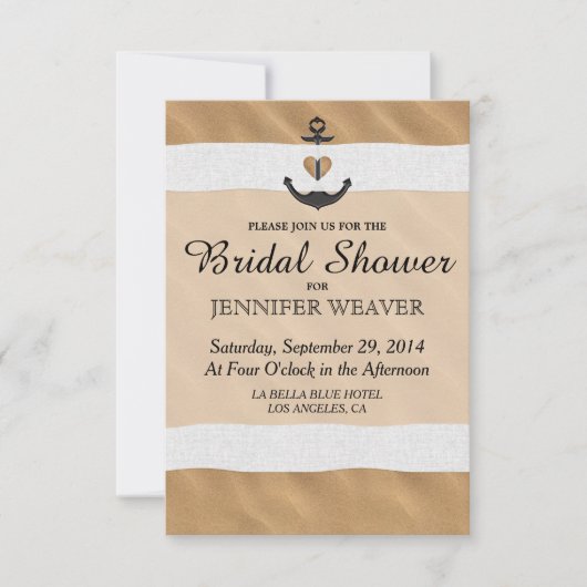 いかりオン航海のビーチ砂及びホワイトリボン 招待状 (正面)