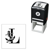 いかりオーバー独身のイニシャルモノグラム セルフインキングスタンプ (インサイチュ)