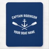 いかりオー航海のルズ船長とボートネームネイビー マウスパッド (正面)