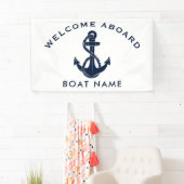 いかりカスタムウェルカムアボードネイビーブルーネームカスタム 横断幕 (インサイチュ)