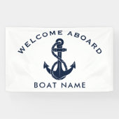 いかりカスタムウェルカムアボードネイビーブルーネームカスタム 横断幕 (横)