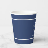 いかりカスタムネイビーブルーボート名場所 紙コップ (正面)