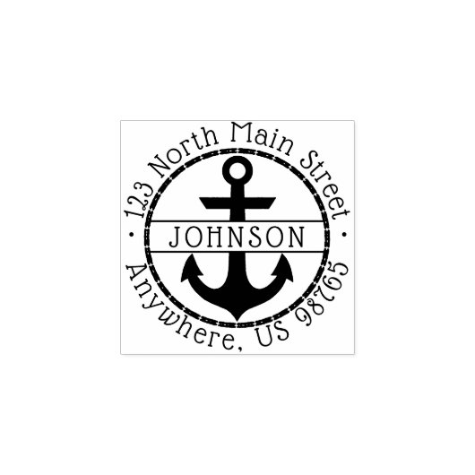 いかりカスタムファミリ名差出人住所 ラバースタンプ (インプリント)