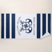 いかりカスタムボート名ウェルカムクアボード ビーチタオル (正面)