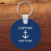 いかりキャプテン名前またはボート名ブルー キーホルダー (裏面)