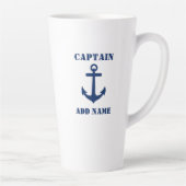 いかりクラシックキャプテンボートまたは名前2サイド大 カフェラテマグ (右)