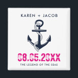 いかりクルーズ船結婚式の引き出物磁石 マグネット<br><div class="desc">クルーズ船結婚のカスタマイズ可能な航海のいかり結婚式の引き出物磁石。名カスタマイズ前結婚と日付船舶名あなたの素晴らしクルーズを思い出す結婚ために一緒にゲストを家に送るギフト結婚。さらにはカスタマイズ、フォントのスタイル、サイズまたはインクの色を変更する – その機能を使カスタマイズ用する。</div>