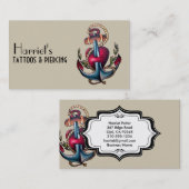 いかりクール入れ墨、ピアスハート 名刺 (正面/裏面)