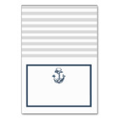 いかりグレーとネイビー航海のブルーのシーティングカード テーブルナンバー (正面)