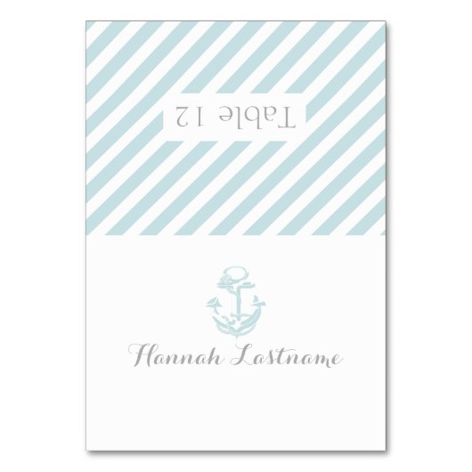 いかりグレー航海のシーティングカード テーブルナンバー (正面)