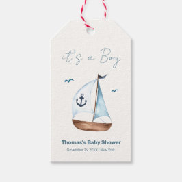 いかりシンプルミニマリスト帆船バイブシャワー ギフトタグ