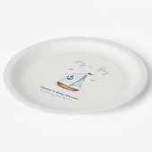 いかりシンプルミニマリスト帆船バイブシャワー ペーパープレート (アングル)