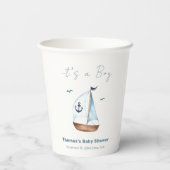 いかりシンプルミニマリスト帆船バイブシャワー 紙コップ (裏面)