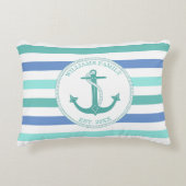 いかりシーフ航海のオームストライプファミリーモノグラム アクセントクッション (正面)