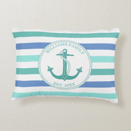 いかりシーフ航海のオームストライプファミリーモノグラム アクセントクッション (裏面)