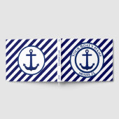 いかりスタンプと対角線のストライプカスタム ゲストブック (全面)