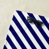 いかりスタンプと対角線のストライプカスタム ビーチタオル (インサイチュ)