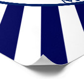 いかりスタンプと対角線のストライプカスタム ポスター (角)