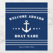 いかりスターズウェルカムクアボードボートネームイヤー海軍 ワインラベル (シングルラベル)