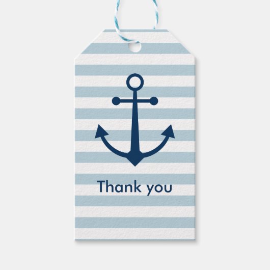 いかりストライプのギフトラベル ギフトタグ (正面)