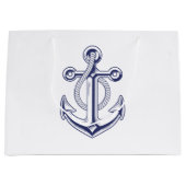 いかりセーラーネイビー航海のブ結婚ルー ラージペーパーバッグ (正面)