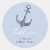 いかりセーリングテーマサンキューベイビーシャワーの好意 ラウンドシール (正面)