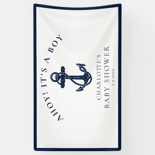 いかりセーリング航海のボーイ赤ちゃんシャワー 横断幕 (縦)