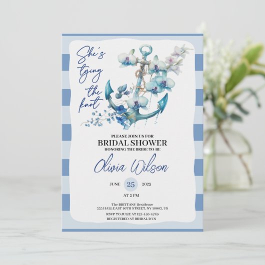 いかりタイイングザノット航海のブライダルシャワー 招待状 (スタンド正面)
