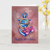 いかりタトゥー誕生日カード カード (黄色い花)