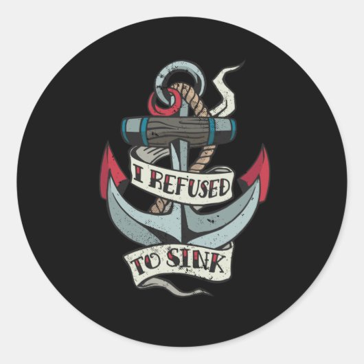 いかりタトゥー ラウンドシール (正面)