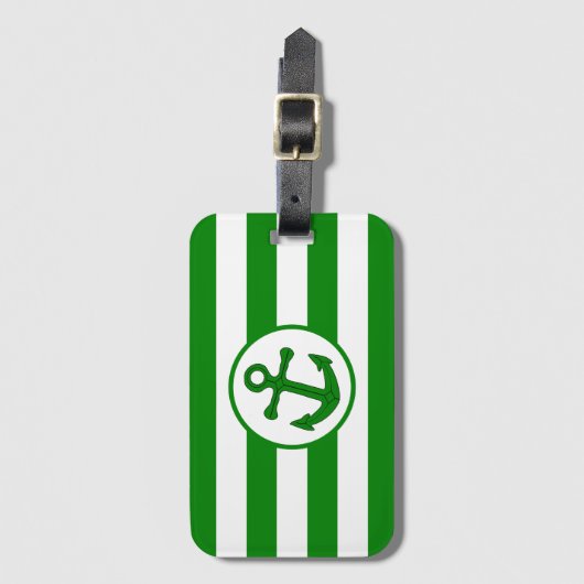 いかりデザイングストライプのリーン ラゲッジタグ (正面縦)