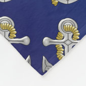 いかりデザインネイビーブルー フリースブランケット (角)