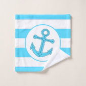 いかりデザインブストライプのルー バスタオルセット (ウォッシュタオル)