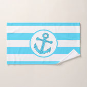 いかりデザインブストライプのルー バスタオルセット (ハンドタオル)